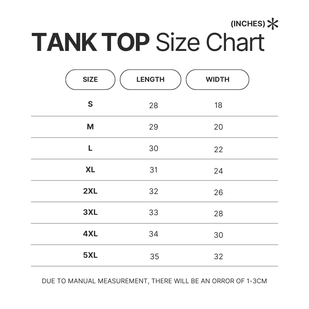 Tank Top Size Chart - Hozier Store